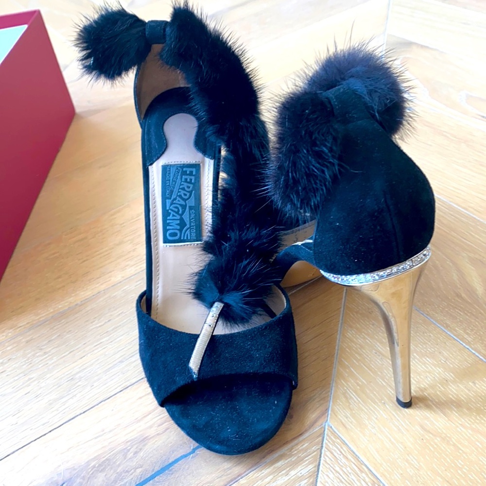 Salvatore Ferragamo high heels size 8, black suede